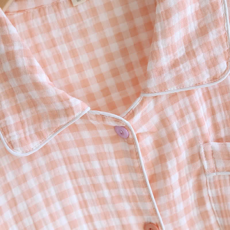 Gingham-Pyjama-Set aus reiner Baumwolle - image 5