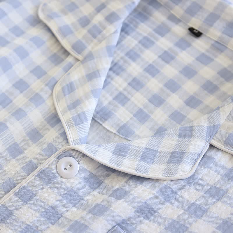 Partner-Pyjamas aus kariertem Baumwollgaze - image 10