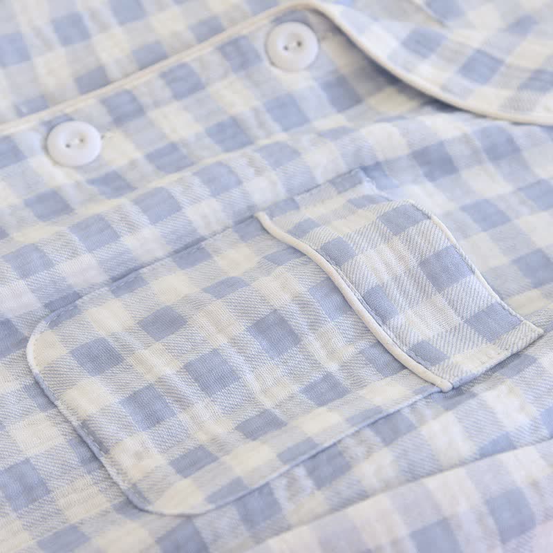 Partner-Pyjamas aus kariertem Baumwollgaze - image 11