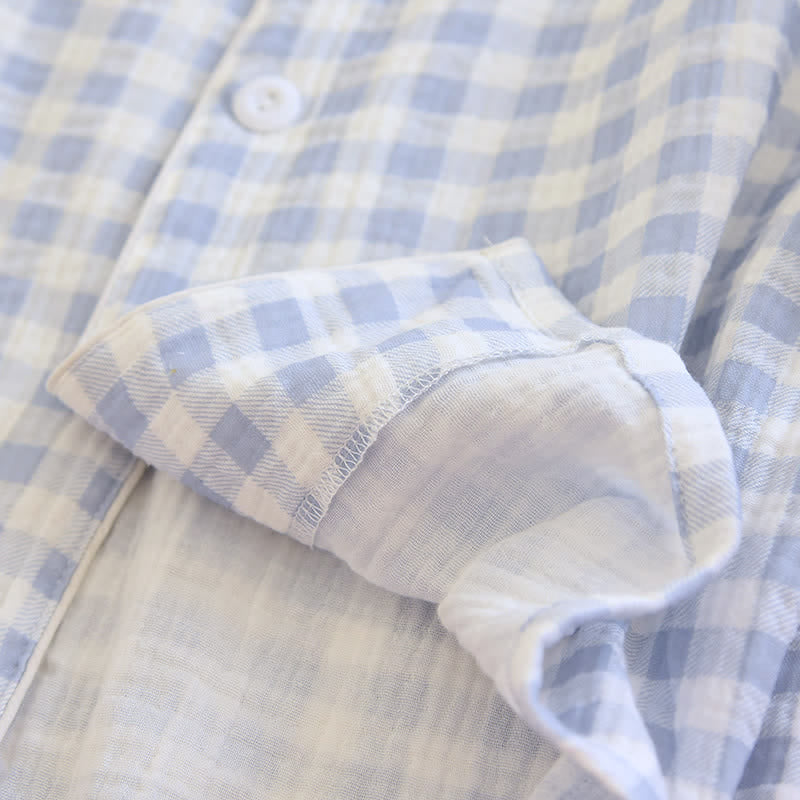 Partner-Pyjamas aus kariertem Baumwollgaze - image 14