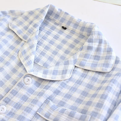 Partner-Pyjamas aus kariertem Baumwollgaze - image 8