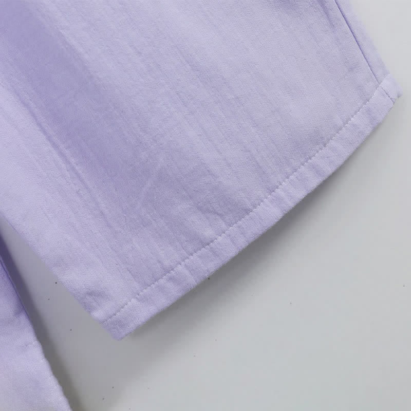 Pyjama-Set aus kariertem Baumwollgaze mit Knopfleiste - image 21