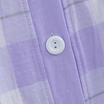 Pyjama-Set aus kariertem Baumwollgaze mit Knopfleiste - image 19