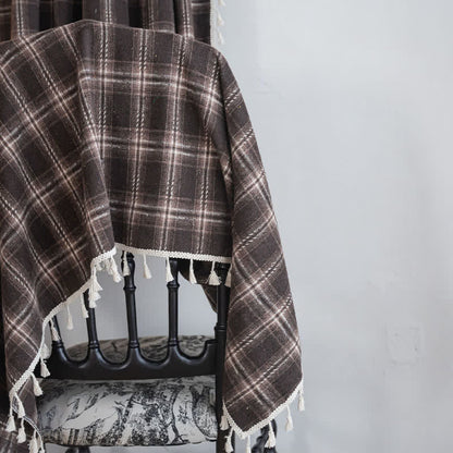 Vorhang im Vintage-Stil mit Karomuster und Quasten - image 11