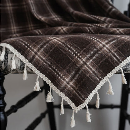 Vorhang im Vintage-Stil mit Karomuster und Quasten - image 13