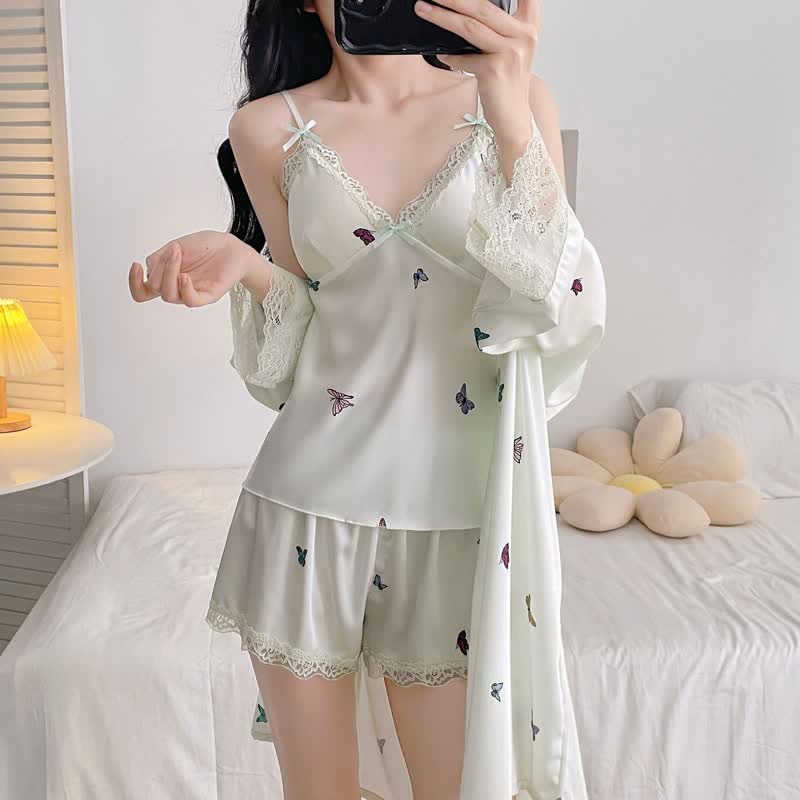 Pyjama-Set mit Schmetterlings-Spitzenbesatz - image 11