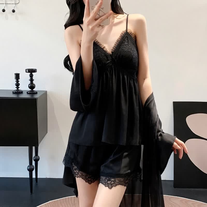 Elegantes Loungewear-Set mit Spitzenbesatz - image 8