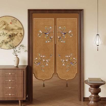 Raumteiler-Türvorhang mit Blumen- und Vogelmotiv - Braun - 39 Zoll breit x 140cm L - image 5