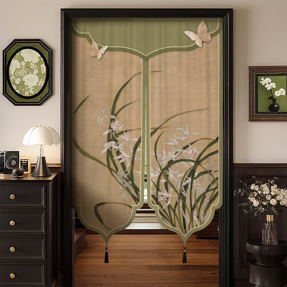 Türvorhang im orientalischen Orchideen-Stil - Split-center - 100cm x 150cm - image 0