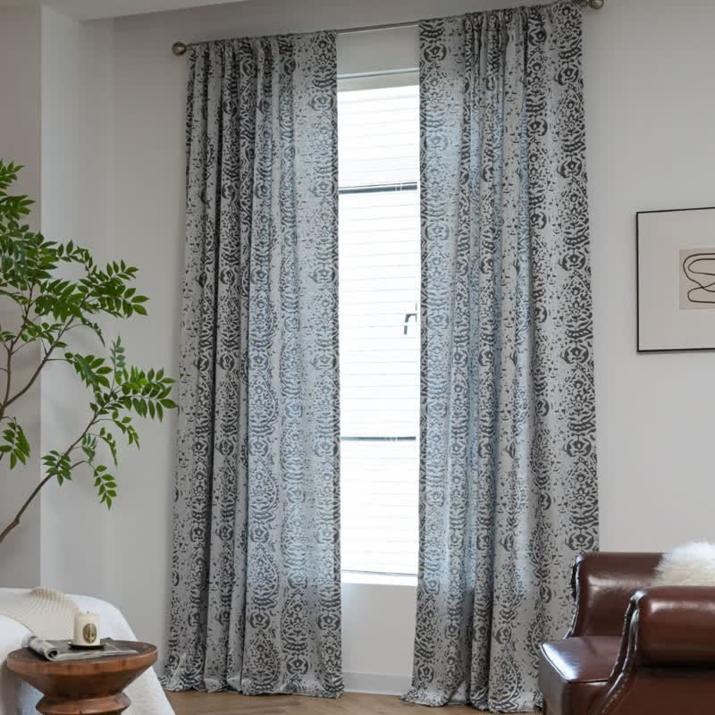 Vorhang im Vintage-Stil mit Wassertropfenmuster - Grau - Öse - 132cm x 300cm - image 5