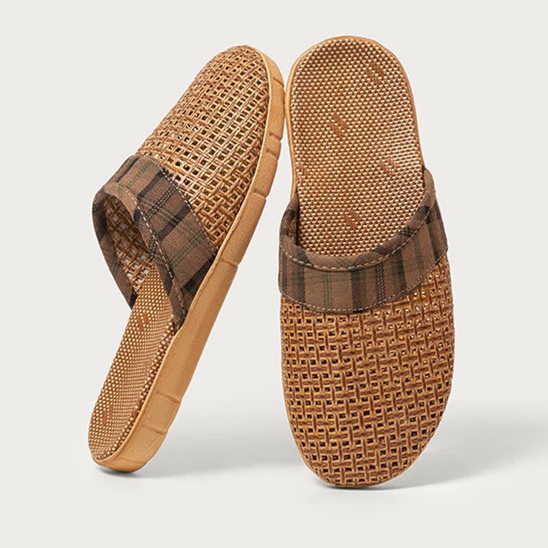 Rattan-Hausschuhe, geruchsabweisend - Braun - 3XL - image 13