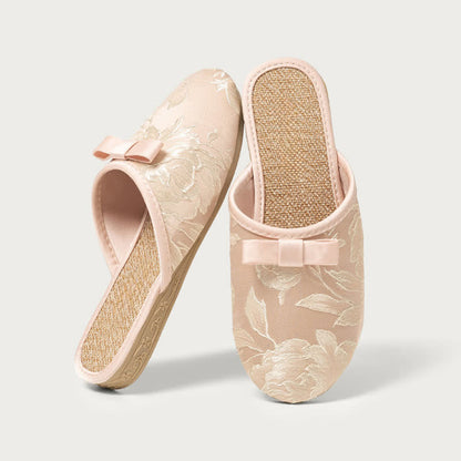 Bestickte Leinenpantoffeln mit geschlossener Spitze - Rosa - XL - image 10