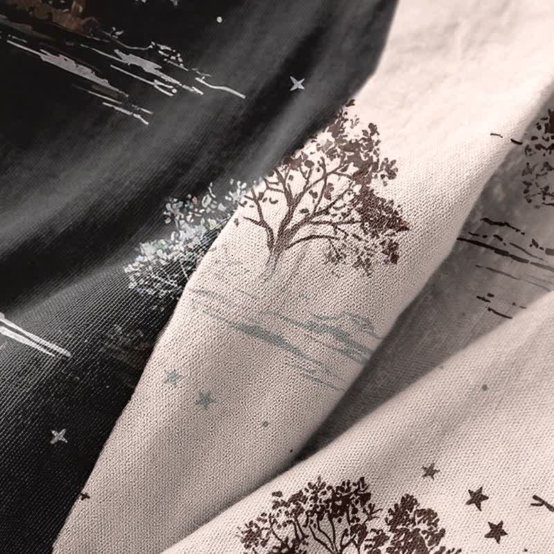 Unisex Kimono-Bademantel aus Baumwolle mit dem Muster „Charcoal Tree“ - image 5