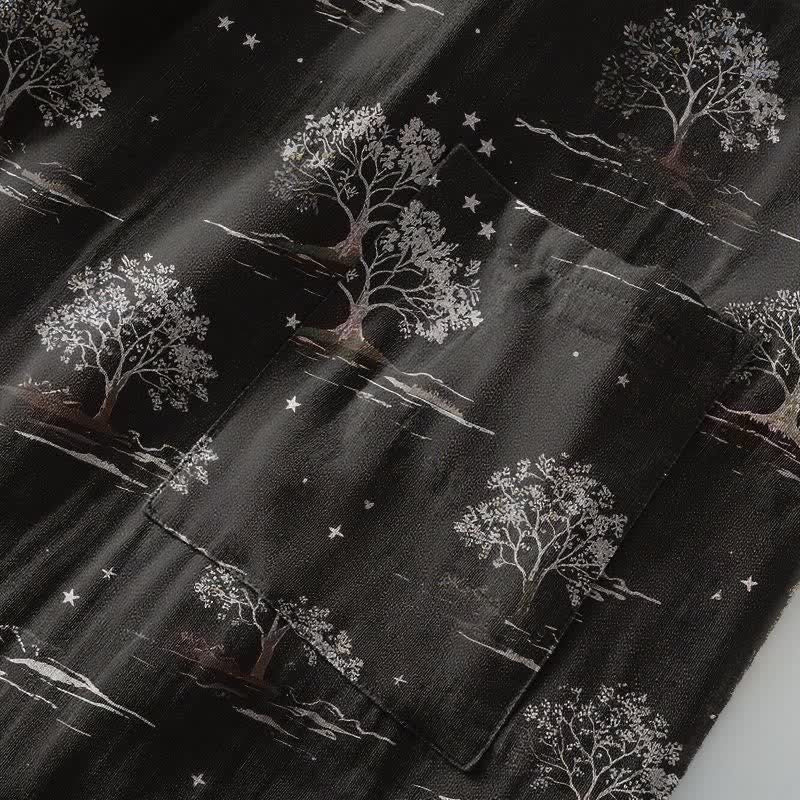 Unisex Kimono-Bademantel aus Baumwolle mit dem Muster „Charcoal Tree“ - image 6