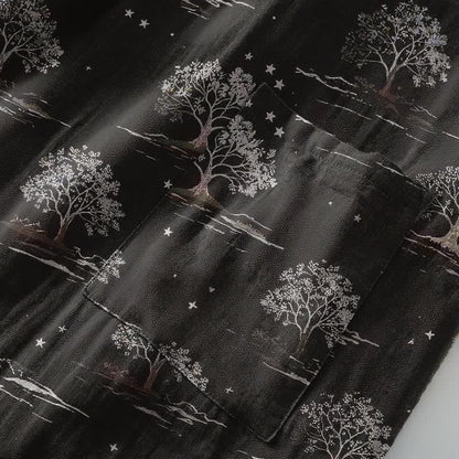 Unisex Kimono-Bademantel aus Baumwolle mit dem Muster „Charcoal Tree“ - image 6