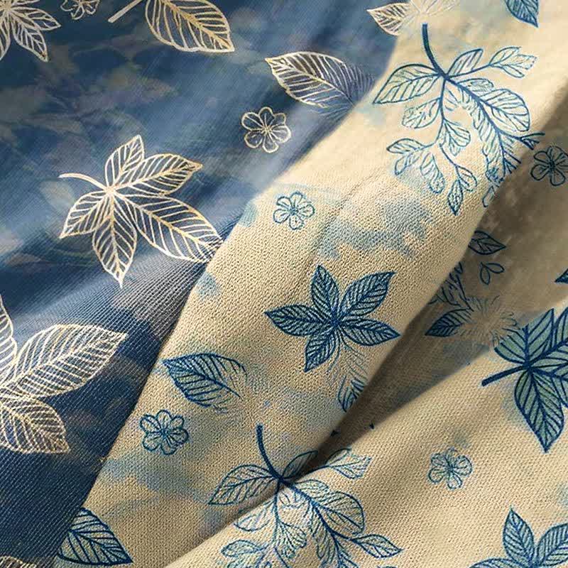 Unisex Kimono-Bademantel aus Baumwolle mit Ahornblattmuster - image 5