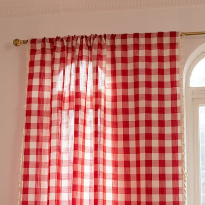 Karogardine im Landhausstil mit Quasten - image 28