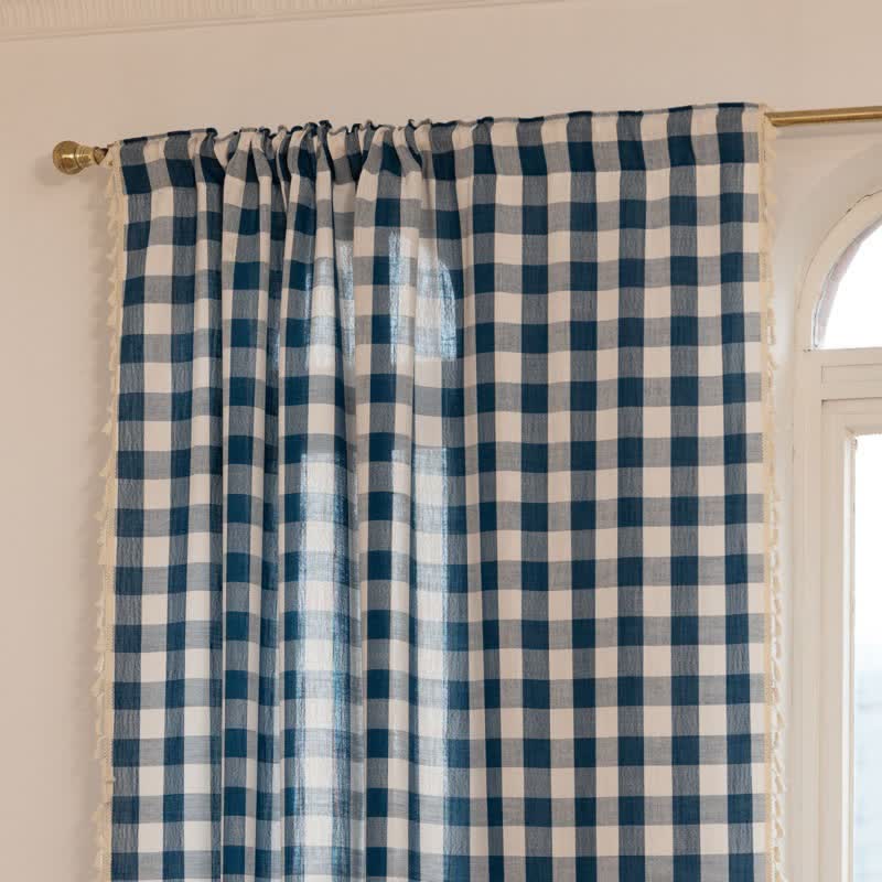 Karogardine im Landhausstil mit Quasten - image 22