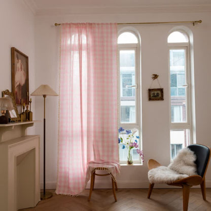Karogardine im Landhausstil mit Quasten - image 2