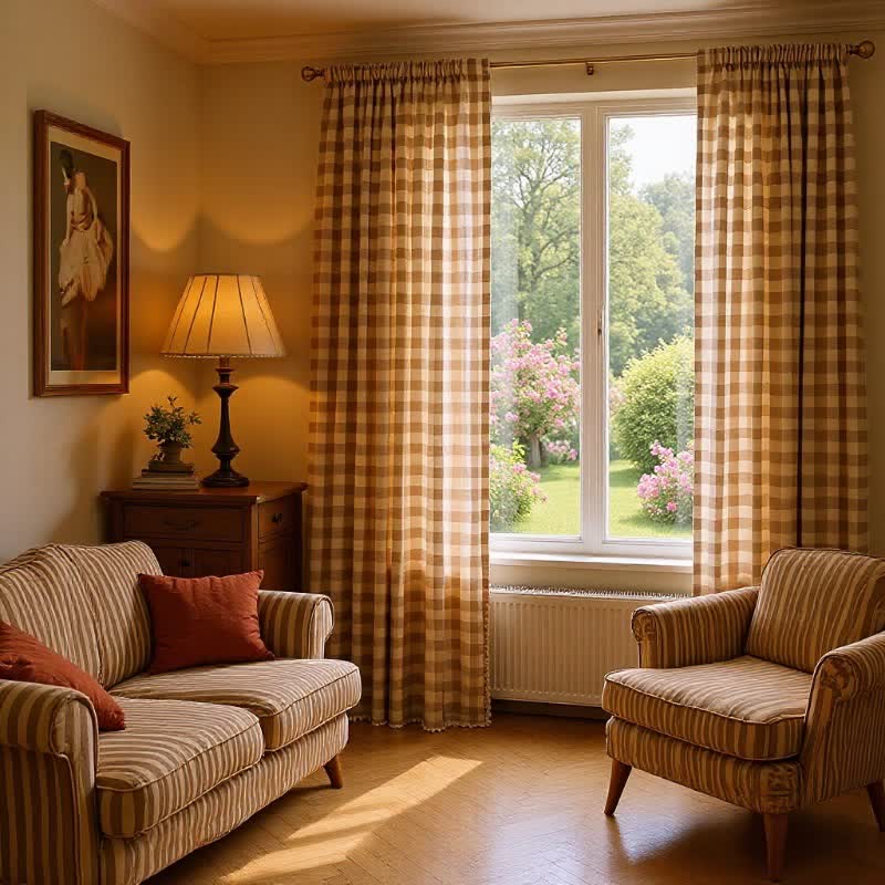 Karogardine im Landhausstil mit Quasten - image 30