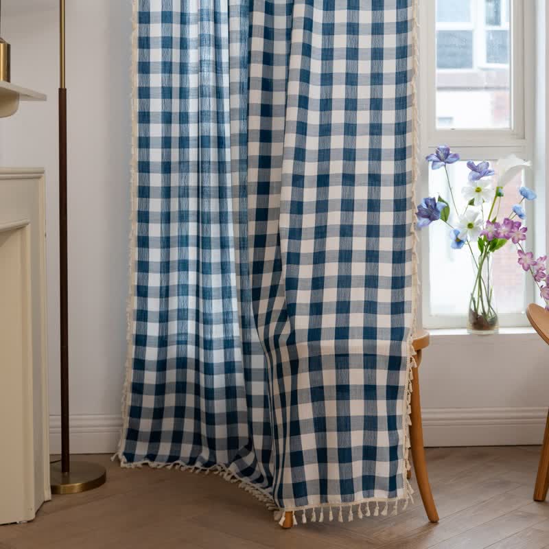 Karogardine im Landhausstil mit Quasten - image 21