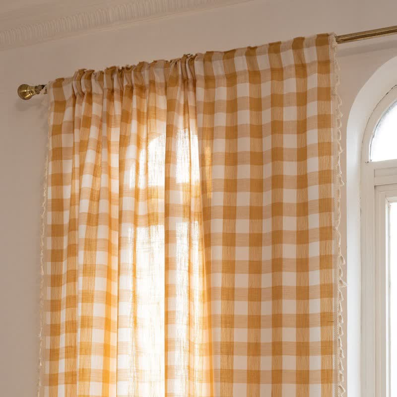 Karogardine im Landhausstil mit Quasten - image 15