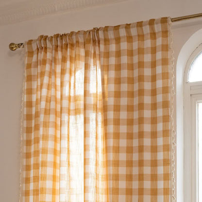 Karogardine im Landhausstil mit Quasten - image 15