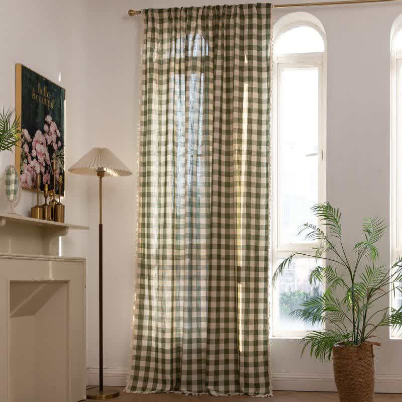Karogardine im Landhausstil mit Quasten - image 6
