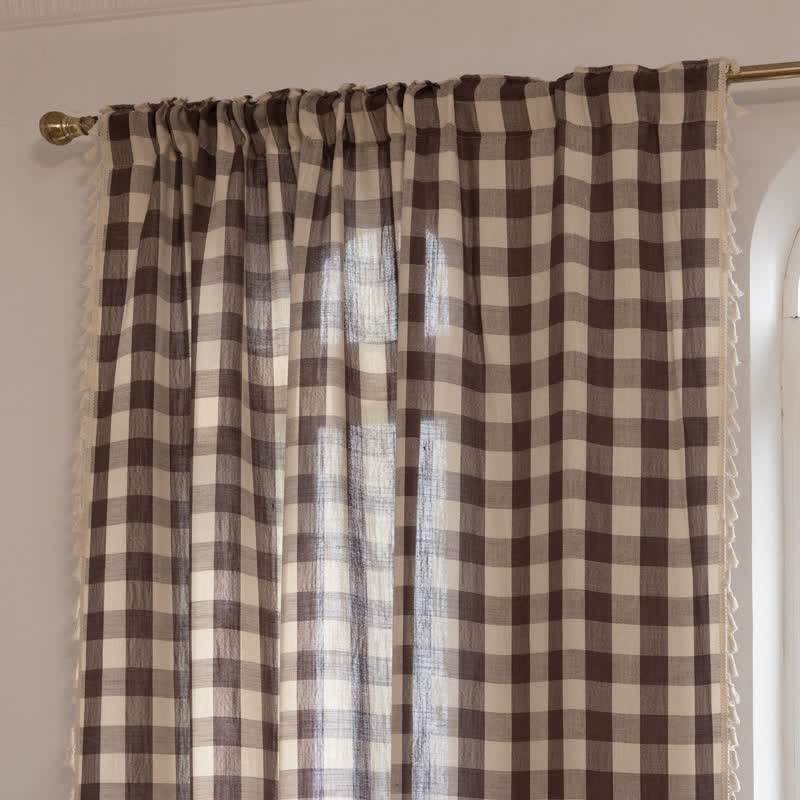 Karogardine im Landhausstil mit Quasten - image 35