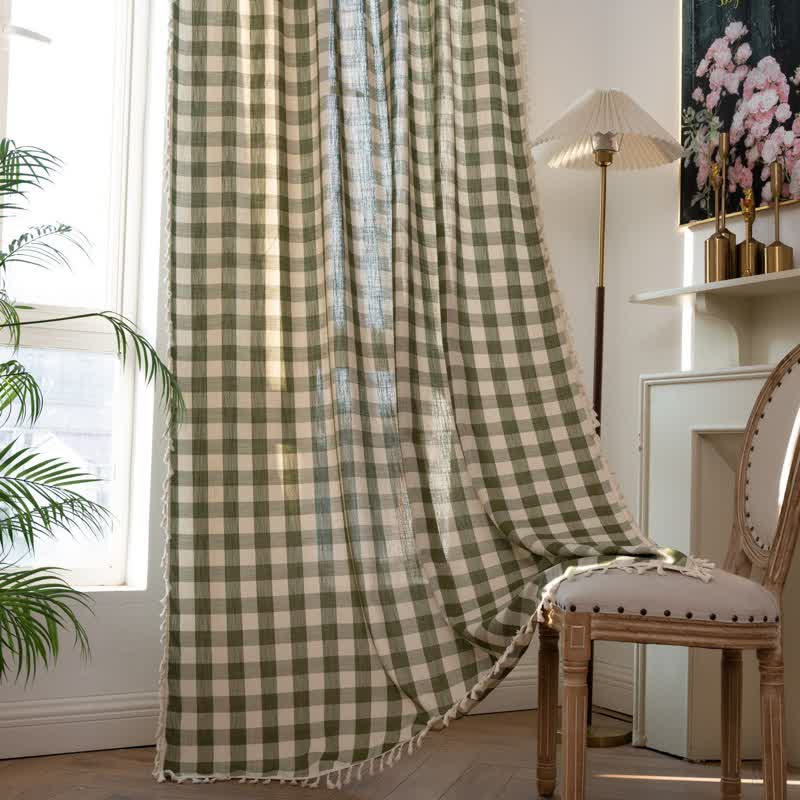 Karogardine im Landhausstil mit Quasten - image 7