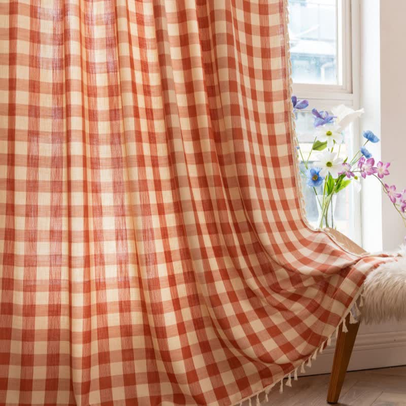Karogardine im Landhausstil mit Quasten - image 11
