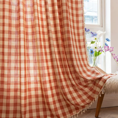 Karogardine im Landhausstil mit Quasten - image 11