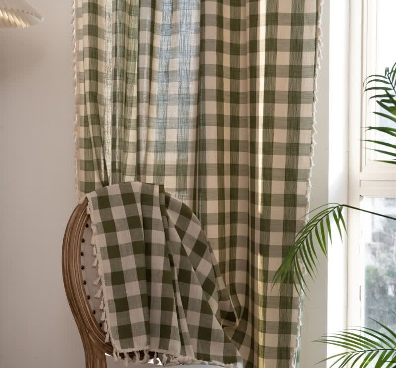 Karogardine im Landhausstil mit Quasten - image 8