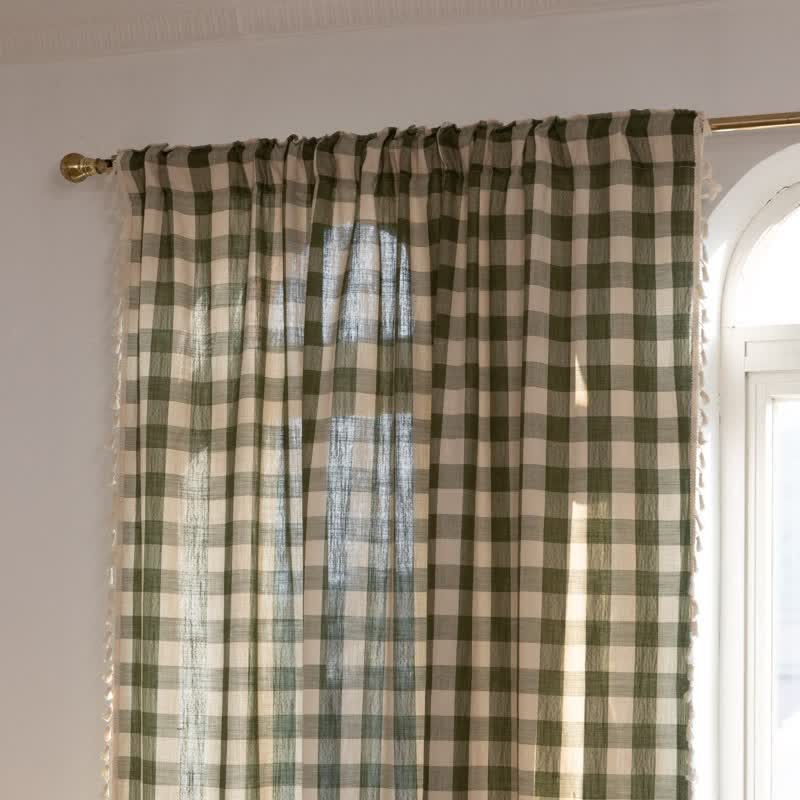 Karogardine im Landhausstil mit Quasten - image 9