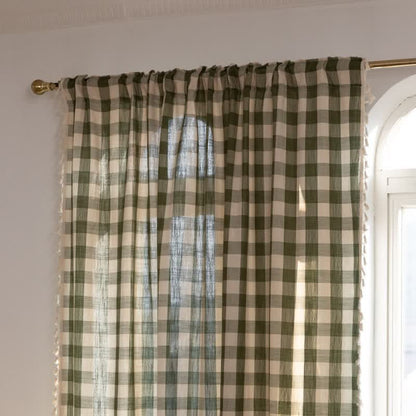 Karogardine im Landhausstil mit Quasten - image 9