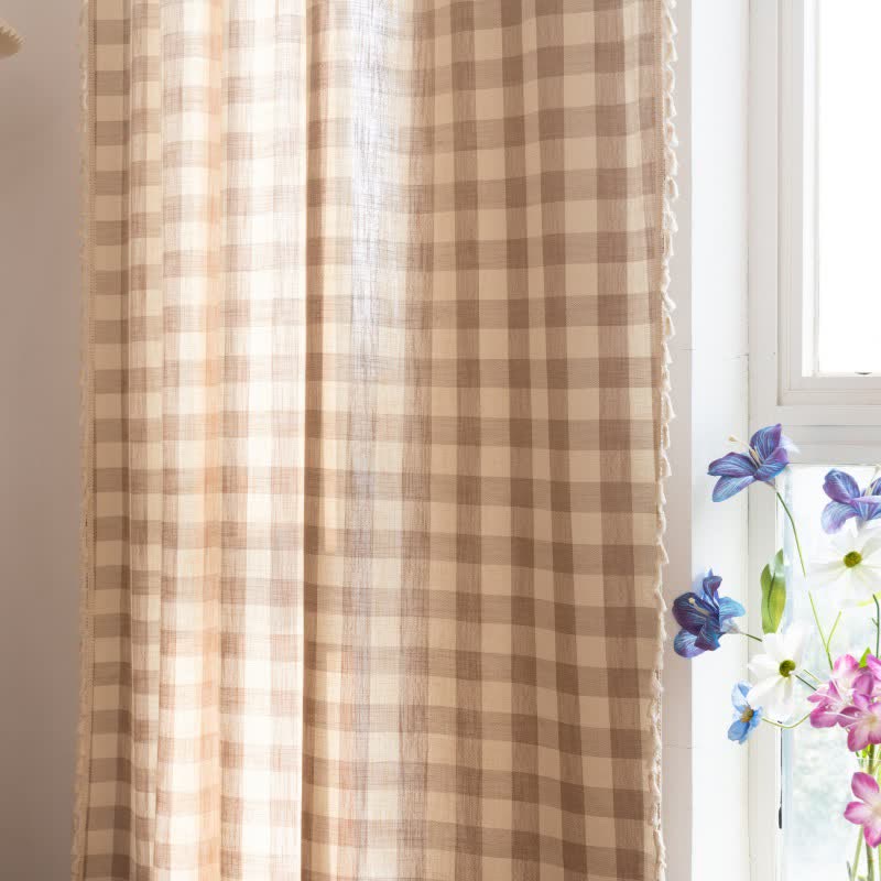 Karogardine im Landhausstil mit Quasten - image 32