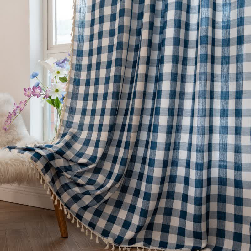 Karogardine im Landhausstil mit Quasten - image 20