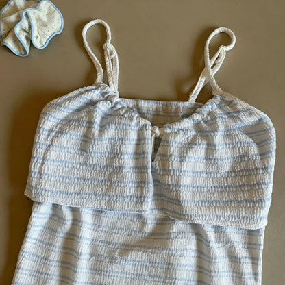 Pyjama-Set mit Schleife vorne, gestreiftem Trägertop und Shorts - image 19