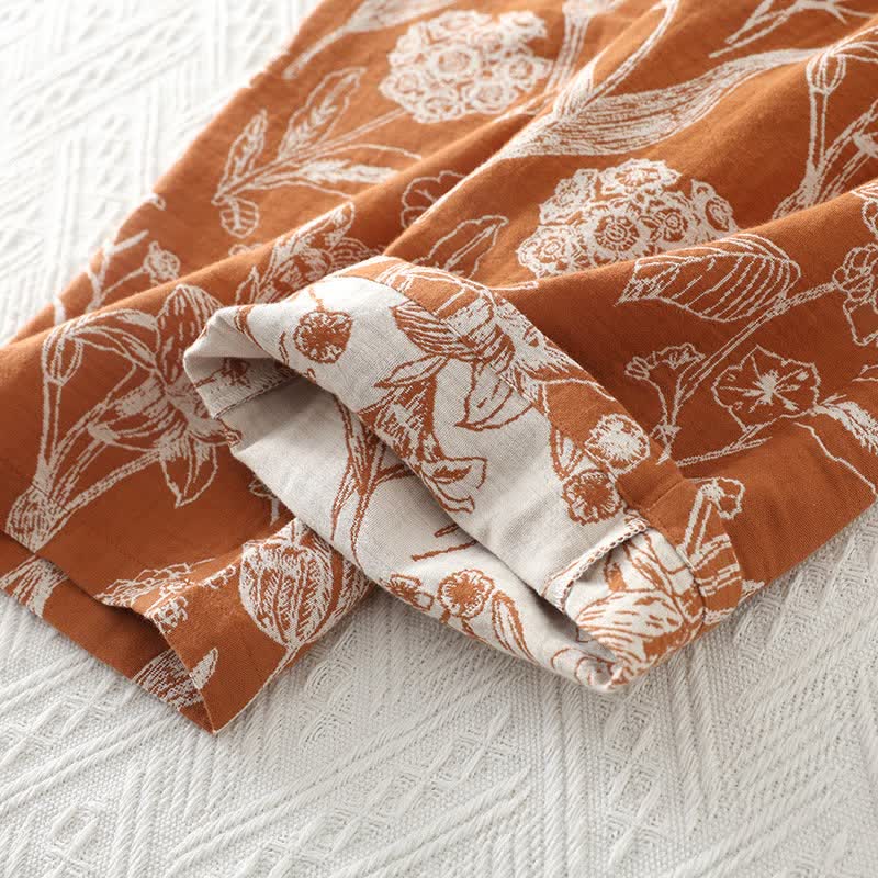 3-teiliger Pyjama-Satz aus reiner Baumwolle mit Blumenmuster - image 9