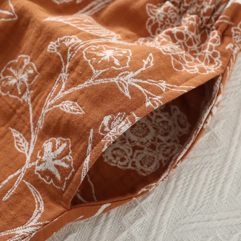 3-teiliger Pyjama-Satz aus reiner Baumwolle mit Blumenmuster - image 8