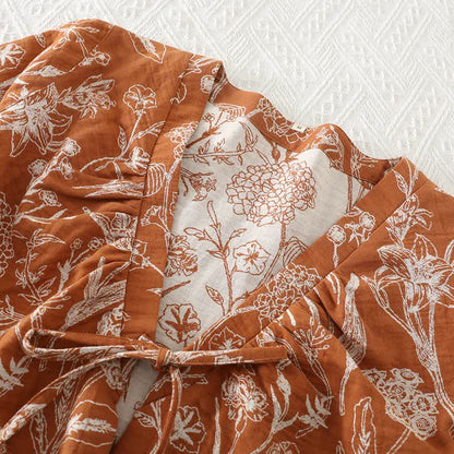 3-teiliger Pyjama-Satz aus reiner Baumwolle mit Blumenmuster - image 4