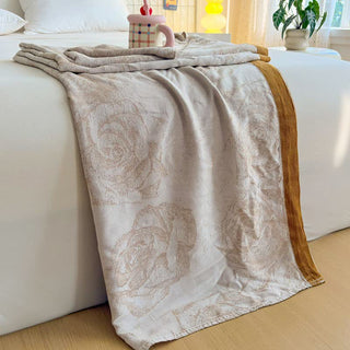 Romantische Sommerdecke aus Bambusfasern mit Rosenmuster - image 0
