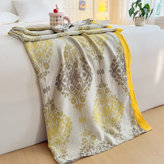 Sommerdecke aus Bambusfaser mit Vintage-Muster - 200cm x 230cm - image 0