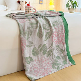 Sommerdecke aus Bambusfasern mit Blumen- und Blattmuster - 200cm x 230cm - image 0