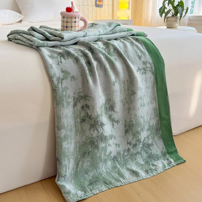 Künstlerische Sommerdecke aus Bambusfasern - Grün - 200cm x 230cm - image 8