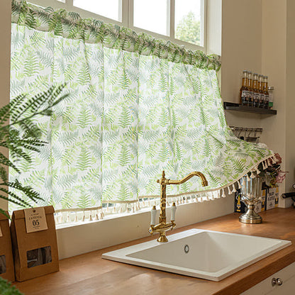 Küchenvorhang im skandinavischen Stil mit Farnmuster - 132 x 244cm - image 0