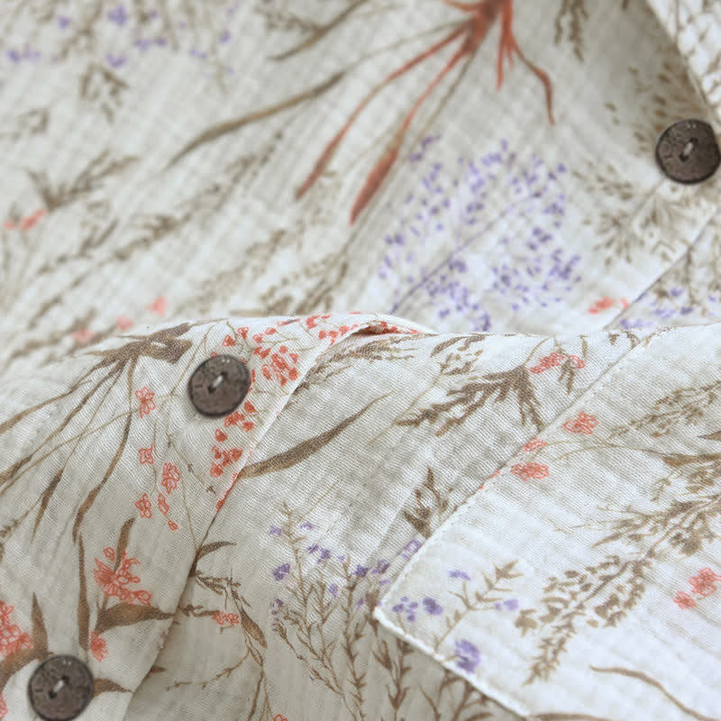 Pyjama-Set aus Baumwollgaze mit gedecktem Blumenmuster - image 7