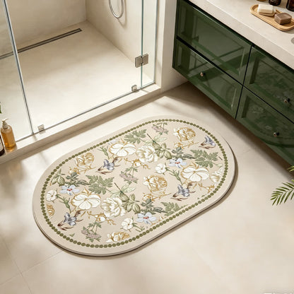 Schnelltrocknende Badematte mit Blumenmuster aus Kieselgur - image 3