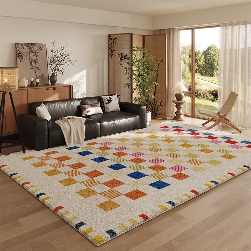 Weicher, mehrfarbiger Schachbrett-Teppich - 200cm×300cm - image 0