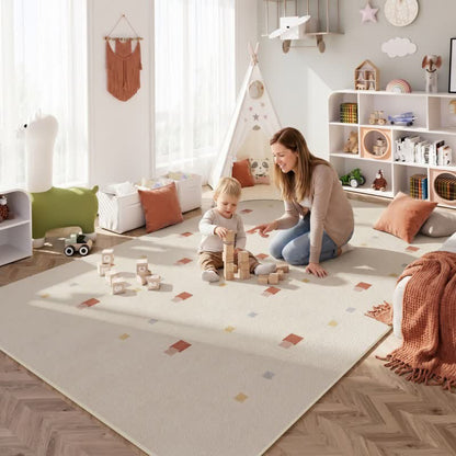 Neutraler pastellfarbener Punkt-Kinderteppich - image 1